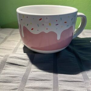 Pink donut soup mug